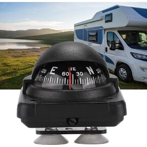 Car Compass, Adjustable Foldable Compass Navigation Direction Pointing, Guide Ball Dash Mount for Auto Car Boat RV