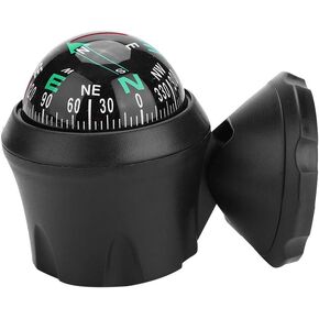 Car,Compass for Car,Dashboard Compass for Car,Compass for Car Windshield,Compass for Car,Dash Compass for Car Black Electronic Adjustable Ball Night Vision Compass for Boat Vehicle