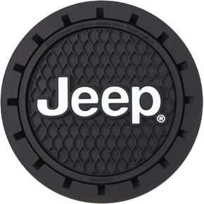 Plasticolor 000652R01 Jeep Logo Auto Car Truck SUV Cup Holder Coaster 2-Pack , Black