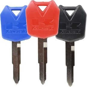 Motorcycle Blank Uncut Key Duplicate Key Replacement for Kawasaki ZX6R ZX9R ZX10R ZX12R ZX14R Ninja 650R Z1000 Z750S Vulcan 636 Versys 650 ZXR250 ZXR400 ZZR 250 400 600 1100(Pack of 3)