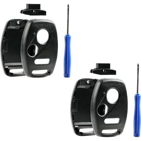 Cutting NOT Required - 2 Key Fob Keyless Entry Remote Shell Case & Pad fits Honda Accord / Civic / CR-V/ Fit / Odyssey / Pilot / Ridgeline / CR-Z