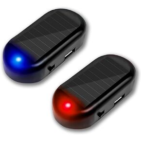 Red+Blue Car Solar Power Simulated Dummy Alarm, Anti-Theft Fake Car Alarm LED Flashing Security Light with USB Charger Port for Car in Kuwait