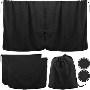 Car Privacy Curtains, 1 Rear Seat & 2 Side Windows Divider Curtain Baby Shades with 2 Coasters, Wide Sedan SUV Sunshade Screen Covers for Travel Camping Nap Sleeping(Black)