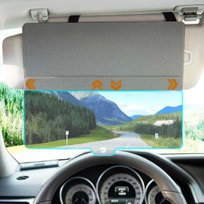 ‎MAGTSMEI Upgraded Car Sun Visor Extender, Polarized Sun Blocker, Sunshade Lens Magnetic Connection Adjustable 4 Directions, Anti-Glare,Protects from Sun Glare, Snow Blindness & UV Rays,Grey