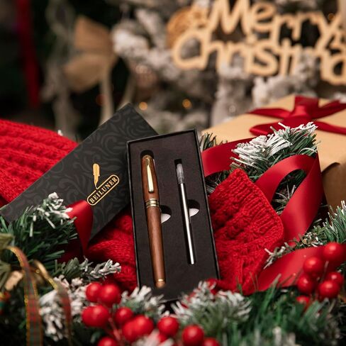 BEILUNER Luxury Walnut Ballpoint Pen Writing Set - Elegant Fancy Nice Gift Pen Set for Signature Executive Business Office Supplies - Gift Boxed with Extra Refills (Black) in Saudi Arabia