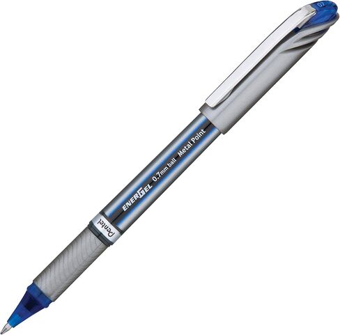 قلم حبر جل Pentel EnerGel NV، (0.7 مم)، طرف معدني، حبر أسود، 4 عبوات (BL27BP4A) in Saudi Arabia