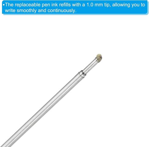 PATIKIL 1mm Pen Ink Refills, 20 Pcs Ballpoint Refill Medium Point Metal Compatible Replaceable Replacement for Pen, Writing, Office, Black in Saudi Arabia
