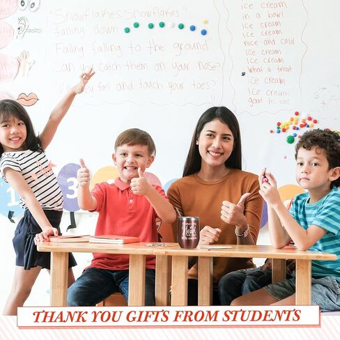 24 Pcs Teacher Appreciation Gift Bulk 12 oz Stainless Steel Tumbler with Straw and Lid Brush Teacher Thank You Gift with Keychains Bookmark for Teacher's Day Graduation Retirement(Rose Gold) in Saudi Arabia