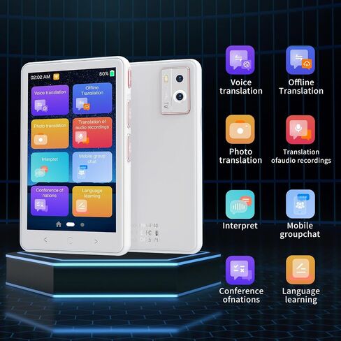 Instant Foreign Language Translator Device Smart Offline Translator Real-time Speech Interactive Voice Translator Travel（White.） in Saudi Arabia