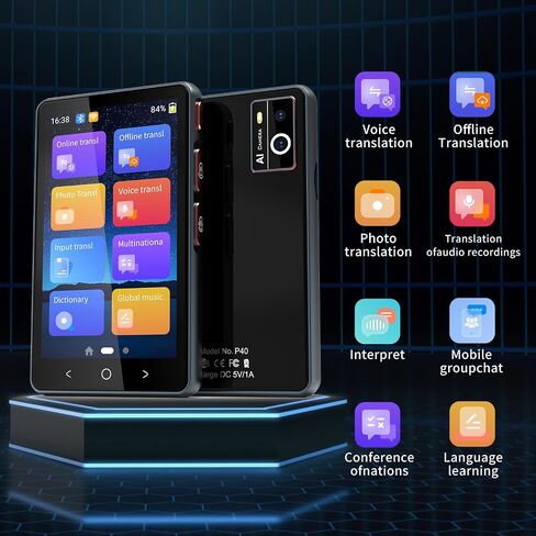 Instant Foreign Language Translator Device Smart Offline Translator Real-time Speech Interactive Voice Translator Travel（White.） in Saudi Arabia