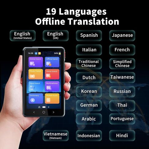 Instant Foreign Language Translator Device Smart Offline Translator Real-time Speech Interactive Voice Translator Travel（White.） in Saudi Arabia