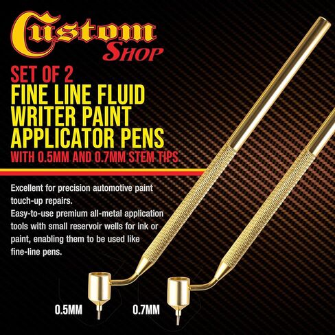متجر مخصص 2 قلم طلاء سائل بخطوط رفيعة مع أطراف جذعية 0.5 مم و0.7 مم - آبار الحبر، الرسم، الحروف - طلاء دقيق للسيارات، إصلاح خدوش رقاقة الصخور، أداة تنظيف in Kuwait