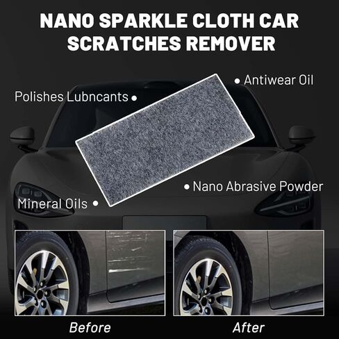 6 قطع من قماش التنظيف نانو سباركل لإزالة خدوش السيارة، 2024 قطعة قماش سحرية لإصلاح خدوش السيارة (صندوق واحد) in Kuwait