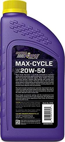 زيت دراجة نارية صناعي عالي الأداء من Royal Purple (06316-6PK Max-Cycle 20W-50 - 1 كوارت، (علبة مكونة من 6 قطع) in Saudi Arabia