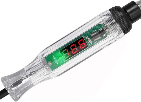 جهاز اختبار دائرة السيارات من CAMWAY، ضوء اختبار الدائرة الرقمية 2.6-32 فولت، شاشة LED، جهاز اختبار جهد دائرة سلك زنبركي ممتد 98 بوصة، جهاز اختبار الجهد الكهربي لدائرة طاقة شاحنة السيارة in Kuwait