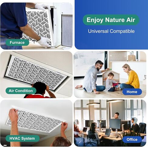 16x25x1 Air Filter MERV 8, Advanced Dust Defense,Cost-effective,1 Reusable ABS Frame + 6 Pack Replaceable, Quality Furnace Filter Media for AC & Furnace Applications（1 Frame+6 Filter） in Kuwait