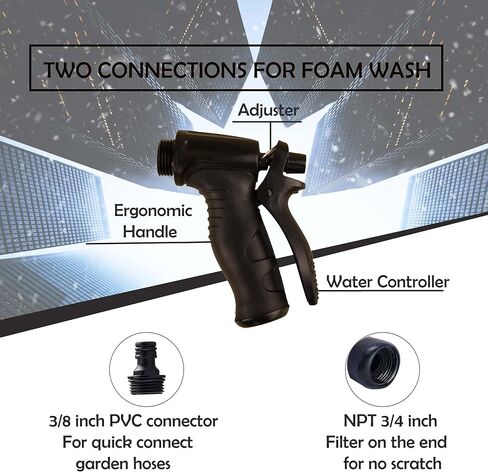 Foam Cannon for Garden Hose，Adjustment Ratio Dial Foam Gun,Car Wash Soap Spray Foamer Yellow in Saudi Arabia