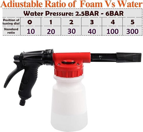 Foam Cannon for Garden Hose，Adjustment Ratio Dial Foam Gun,Car Wash Soap Spray Foamer Yellow in Saudi Arabia