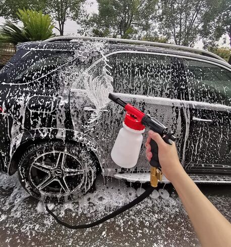 Foam Cannon for Garden Hose，Adjustment Ratio Dial Foam Gun,Car Wash Soap Spray Foamer Yellow in Saudi Arabia