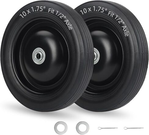 إطار وعجلة مطاطية صلبة مقاس 10 × 1.75 بوصة، فتحة تجويف المحور 1/2 بوصة، محور إزاحة 1.6 بوصة، عبوتان in Kuwait