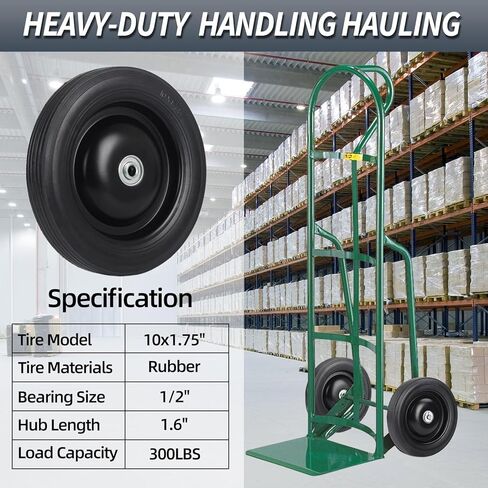 إطار وعجلة مطاطية صلبة مقاس 10 × 1.75 بوصة، فتحة تجويف المحور 1/2 بوصة، محور إزاحة 1.6 بوصة، عبوتان in Kuwait