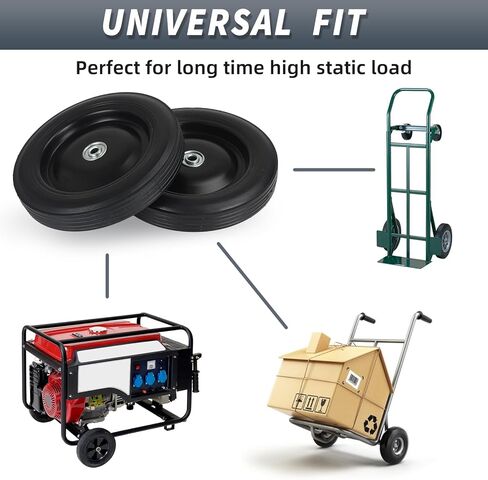 إطار وعجلة مطاطية صلبة مقاس 10 × 1.75 بوصة، فتحة تجويف المحور 1/2 بوصة، محور إزاحة 1.6 بوصة، عبوتان in Kuwait