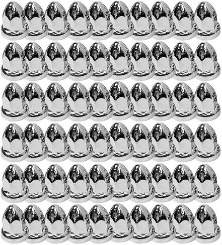 60 Pack Lug Nut Covers 33mm 2-3/8" Electroplated Chrome Wheel Lug Nut Covers Front and Rear Nut Cover Caps ABS Plastic Truck Lug Nuts Cover in Kuwait