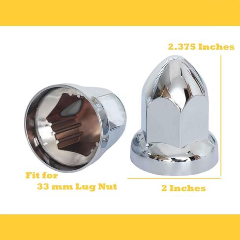 60 Pack Lug Nut Covers 33mm 2-3/8" Electroplated Chrome Wheel Lug Nut Covers Front and Rear Nut Cover Caps ABS Plastic Truck Lug Nuts Cover in Kuwait