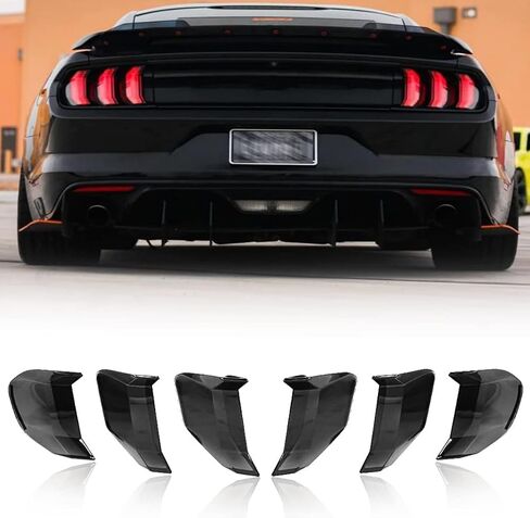 KKoneAuto Tail Light Lamp Covers Compatible with 2018-2022 Mustang, 6Pcs Mustang Taillight Covers Guard Trims Frame Bezels Decoration Accessories, Smoke Black in Saudi Arabia