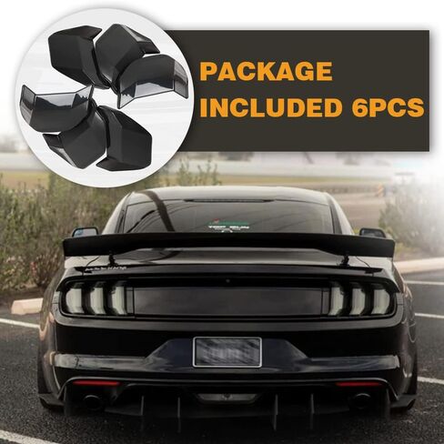 KKoneAuto Tail Light Lamp Covers Compatible with 2018-2022 Mustang, 6Pcs Mustang Taillight Covers Guard Trims Frame Bezels Decoration Accessories, Smoke Black in Saudi Arabia