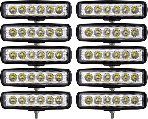 Willpower 2pcs 18W 6 بوصة LED ضوء العمل بقعة شعاع صف واحد LED ضوء بار 12V 24V سوبر سليم الطرق الوعرة القيادة أضواء مصابيح الضباب لشاحنة جرار قارب 4x4 سيارة SUV ATV in Saudi Arabia