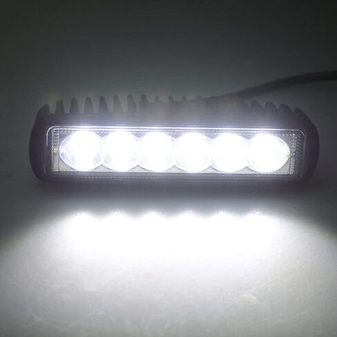 Willpower 2pcs 18W 6 بوصة LED ضوء العمل بقعة شعاع صف واحد LED ضوء بار 12V 24V سوبر سليم الطرق الوعرة القيادة أضواء مصابيح الضباب لشاحنة جرار قارب 4x4 سيارة SUV ATV in Saudi Arabia