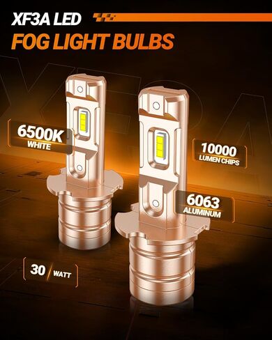 SEALIGHT H3 LED Bulbs Fog Light Bulbs,10000LM 6500K Cool White, 600% Brightness H3 LED Bulb Light for Fog Lamp, DRL, Ultra-High Heat Dissipation Performance, Non-polarity, Pack of 2 in Saudi Arabia