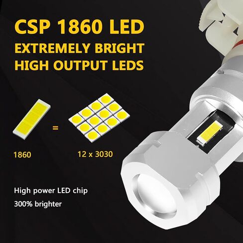 PHINLION 3800 لومن 5201 5202 LED لمبة إضاءة ضباب فائقة السطوع CSP PS19W PS24W 12085 12086 مصابيح ضباب لشاحنة السيارة DRL مصابيح تشغيل نهارية، 6000K زينون أبيض in Kuwait