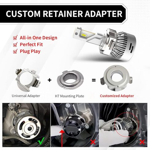 مصباح LASFIT Custom Pro-MB2 - H7 لسيارة Mercedes-Benz Volkswagen مع قابس محول التجنيب والتشغيل (عبوة من 2) in Kuwait