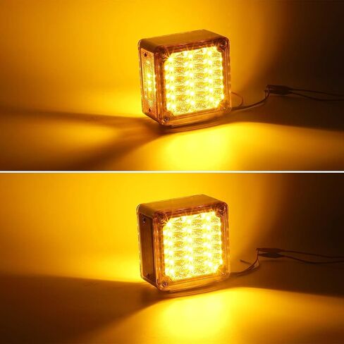 Partsam LED أضواء الركيزة العنبر / العنبر وجه مزدوج 39 LED أضواء إشارة الانعطاف مسمار جبل الحاجز أضواء أضواء علامة جانبية لشاحنة ثقيلة مقطورة Freightliner Peterbilt Kenworth Mack Western Star in Saudi Arabia