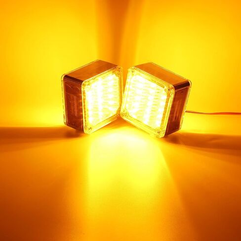 Partsam LED أضواء الركيزة العنبر / العنبر وجه مزدوج 39 LED أضواء إشارة الانعطاف مسمار جبل الحاجز أضواء أضواء علامة جانبية لشاحنة ثقيلة مقطورة Freightliner Peterbilt Kenworth Mack Western Star in Saudi Arabia