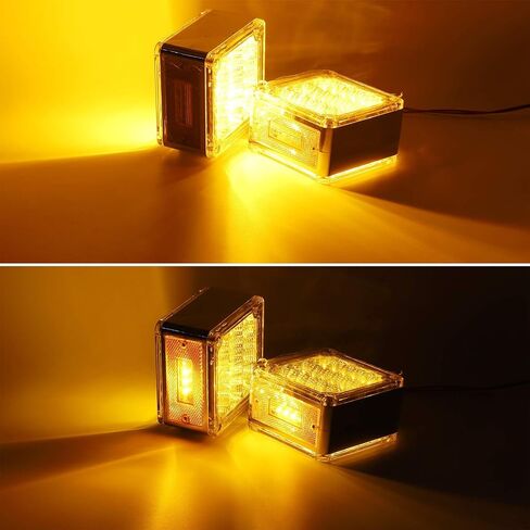 Partsam LED أضواء الركيزة العنبر / العنبر وجه مزدوج 39 LED أضواء إشارة الانعطاف مسمار جبل الحاجز أضواء أضواء علامة جانبية لشاحنة ثقيلة مقطورة Freightliner Peterbilt Kenworth Mack Western Star in Saudi Arabia