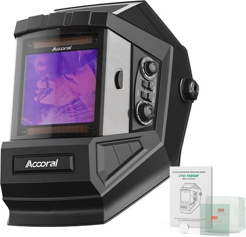 1/1/1/1 Large Viewing Auto Darkening Welding Helmet True Color Solar Powered Weld Hood Wide Shade 4/8.5-12.5 for TIG MIG Arc LYG 850BS in Saudi Arabia