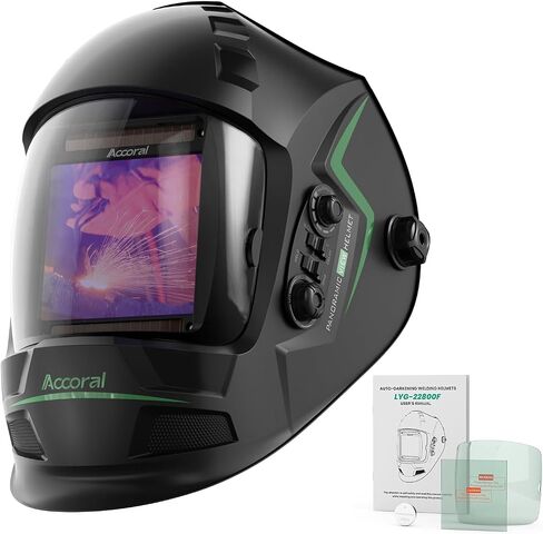 1/1/1/1 Large Viewing Auto Darkening Welding Helmet True Color Solar Powered Weld Hood Wide Shade 4/8.5-12.5 for TIG MIG Arc LYG 850BS in Saudi Arabia