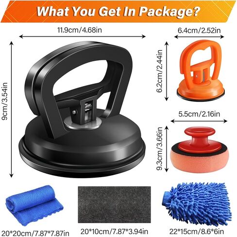 دنت مجتذب، 3 حزمة سيارة دنت بولير شفط كأس دنت بولير سيارة دنت إزالة عدة أداة إزالة دنت وإصلاح دنت عدة مقبض رافع لجسم السيارات والزجاج والشاشة ورفع البلاط والأشياء المتحركة in Kuwait