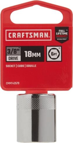 مقبس ضحلة من CRAFTSMAN، متري، محرك 3/8 بوصة، 18 مم، 6 نقاط (CMMT43579) in Saudi Arabia