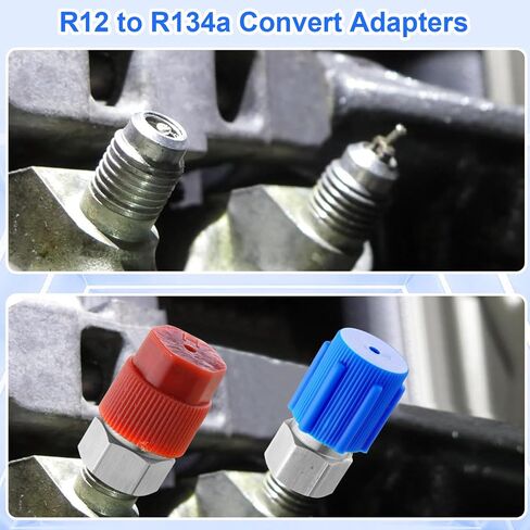 طقم محول تركيب التحديثي R12 إلى R134A، طقم محول تحويل R12 R22 إلى R134A مع أداة إزالة أساسية وأساسية لنظام تبريد مكيف الهواء (ذهبي) in Saudi Arabia