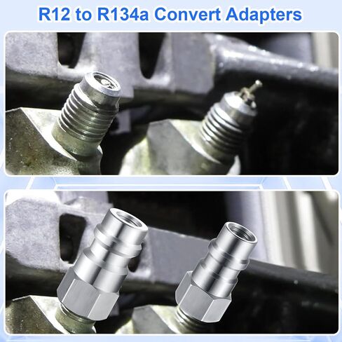 طقم محول تركيب التحديثي R12 إلى R134A، طقم محول تحويل R12 R22 إلى R134A مع أداة إزالة أساسية وأساسية لنظام تبريد مكيف الهواء (ذهبي) in Saudi Arabia