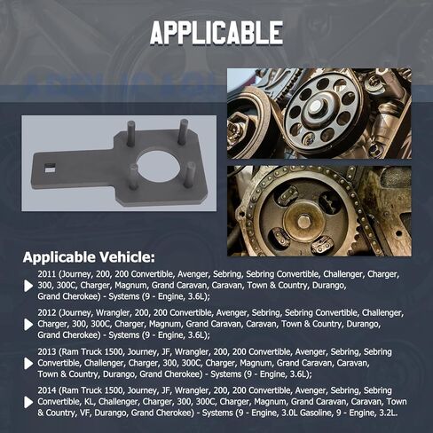 أداة حامل مفتاح ربط العمود المرفقي من PLAYOCCAR متوافقة مع VW Routan Dodge Chrysler Ram 3.6L 3.2L 3.0L، OEM 10198A، دبوس ممتد 40 مم وتصميم فولاذي عالي التحمل in Kuwait