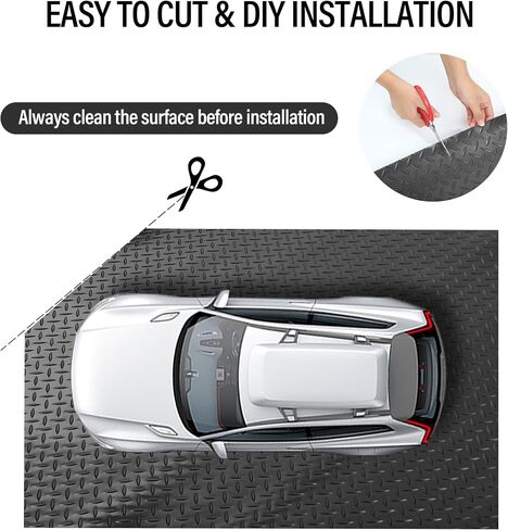 7.5 x 20 FT,2.4 mm Thickness Garage Mats for Floor,PVC Anti-Slip Garage & Shop Floor & Parking mats,Garage Floor Mat for Workshop,Gym,Golf Cart Parking or Trailers,Garage Flooring Roll - Grey in Saudi Arabia