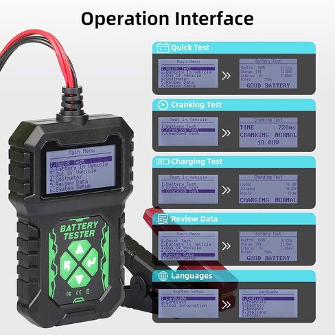 CARTMAN 12V Car Battery Alternator Tester, Test Battery Condition & Alternator Charging, LED Indication in Saudi Arabia