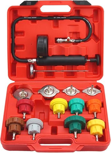 14 قطعة مجموعة أدوات اختبار تسرب ضغط المبرد نظام تبريد ضغط الفراغ مجموعة اختبار ضغط المبرد لاختبار تسرب خزان المياه لنظام تبريد السيارات in Saudi Arabia