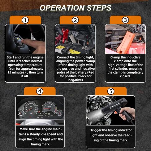 DUOYI Timing Light Automotive Engine Timing Lights 12V Ignition Timing Light with Strobe Lamp Inductive Timing Tool Kit Reverse Polarity/Overload Protection Ignition Timing Tool with 4.5ft Lead in Saudi Arabia