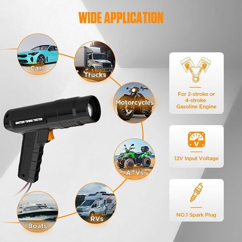 Timing Light 12V Engine Timing Light Automotive Strong Flash Timing Lights Inductive Ignition Timing Light Gun for 2&4 Stroke Petrol Engine for Car Motorcycle with Reverse Polarity&Overload Protection in Saudi Arabia